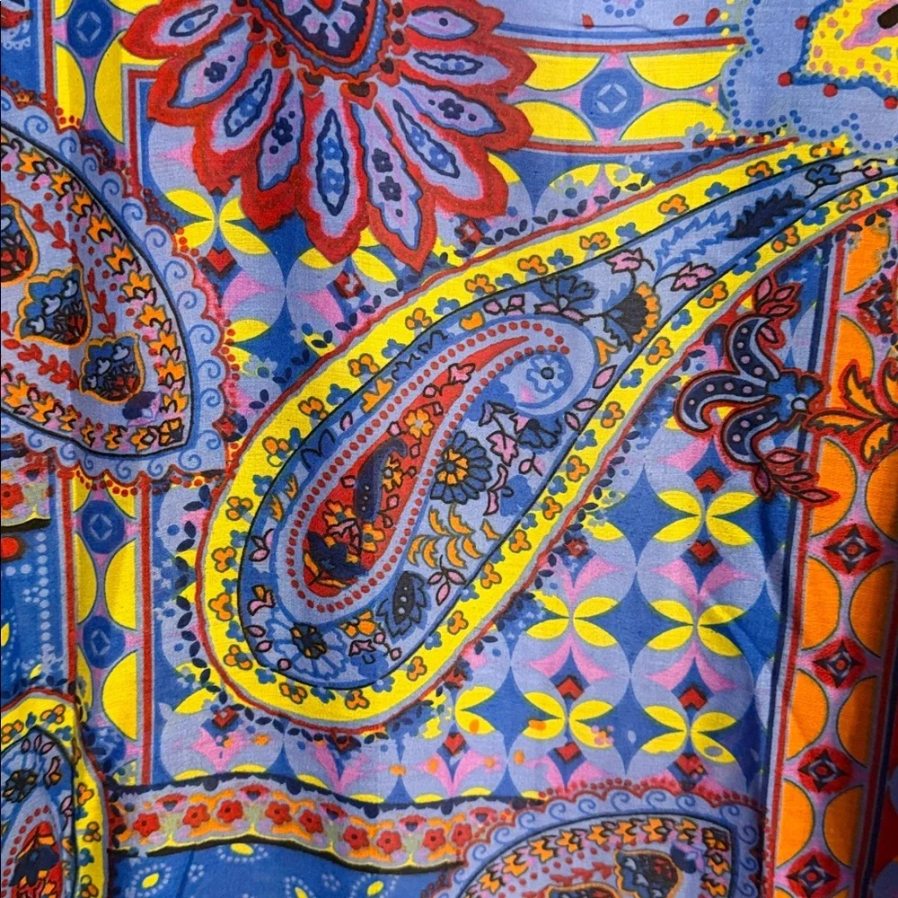 Raj Eva Paisley Mosaic Print Duster OS & Drawstring Pant Set; Size Large~NWT - Picture 14 of 16